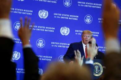 U.S. President Trump holds news conference in New York City, New York