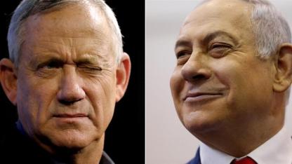 Benny Gantz _il leader dell'alleanza blu e bianca_e il primo ministro israeliano Benjamin Netanyahu _Amir Cohen _ Reuters