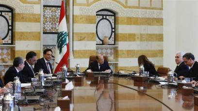 Il presidente libanese Michel Aoun dirige il primo incontro del nuovo gabinetto nel palazzo presidenziale di Baabda_Mohamed Azakir _Reuters