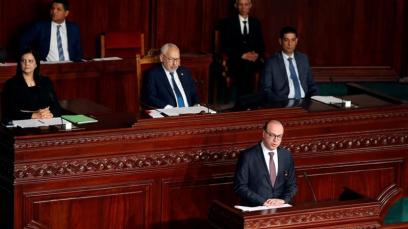 Mercoledì il primo ministro designato della Tunisia_Elyes Fakhfakh_ parla all'assemblea nella capitale_ Tunisi_Zoubeir Souissi _Reuters