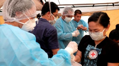 Il personale della struttura di isolamento si prepara per i primi arrivi mercoledì_Fornito _ ICRC